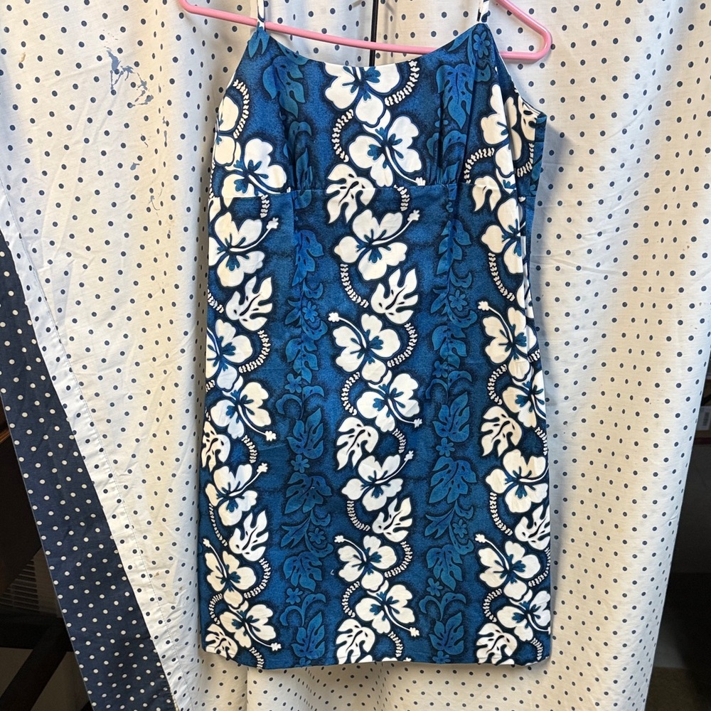 Blue Floral Women's dress, Made in USA!